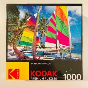 Cra-Z-Art Kodak Premium 1,000 Piece Puzzle | Colorful Sailboats on a Beach